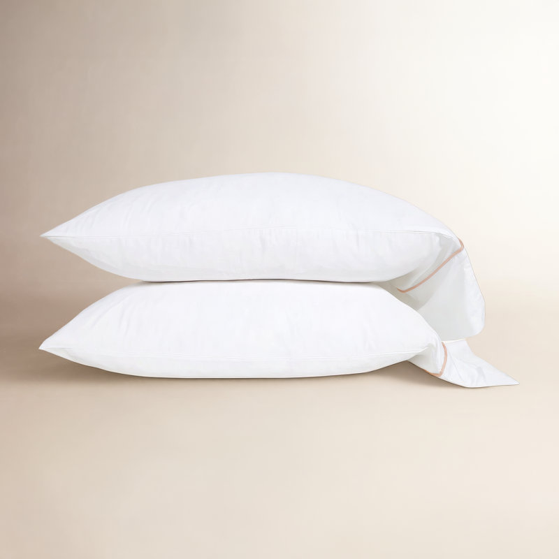 Sheena Pillow Case, Standard, White/Pink