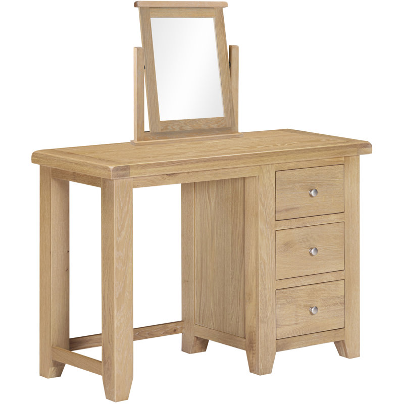 Solvy Dressing Table with Mirror, Oak