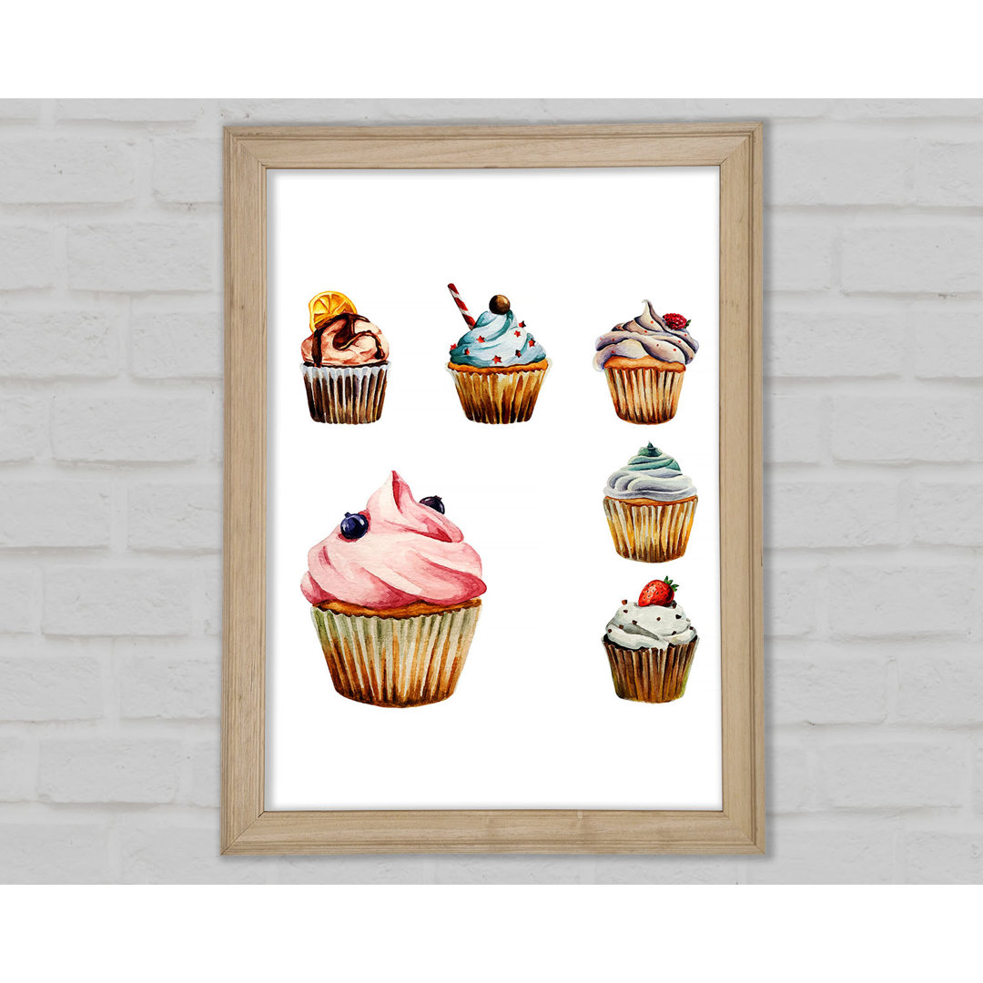 Gerahmtes Poster Cupcake 1