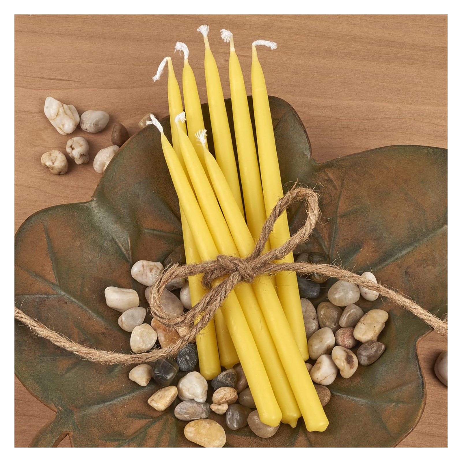Natural Beeswax Long Deluxe Hanukkah Candles