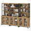  Ensemble de bureau personnel: bureau moderne de 59 po avec station de charge et armoire de rangement, trois bibliothèques de 72 po de hauteur avec tablettes réglables, bureau d'ordinateur en bois et armoire de rangement pour bibliothèque-547309826