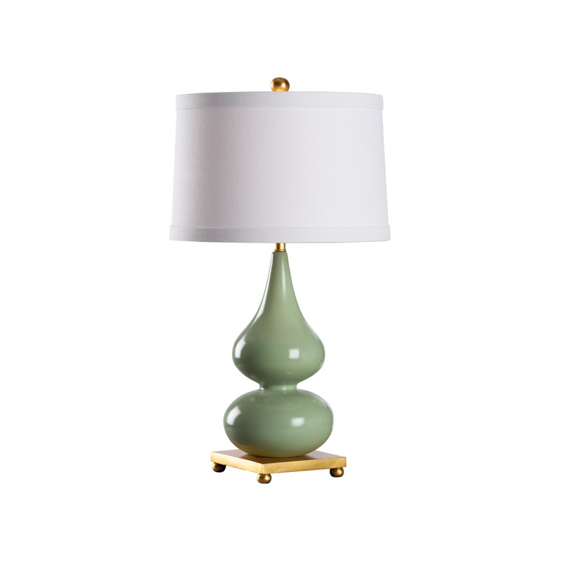 Whitney Lamp - Sky Blue, Green/Antique Gold Leaf