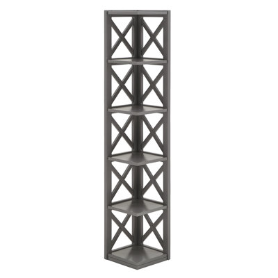 Bibliothèque de coin en bois massif H 63,95 "x l 15,86" Safuad