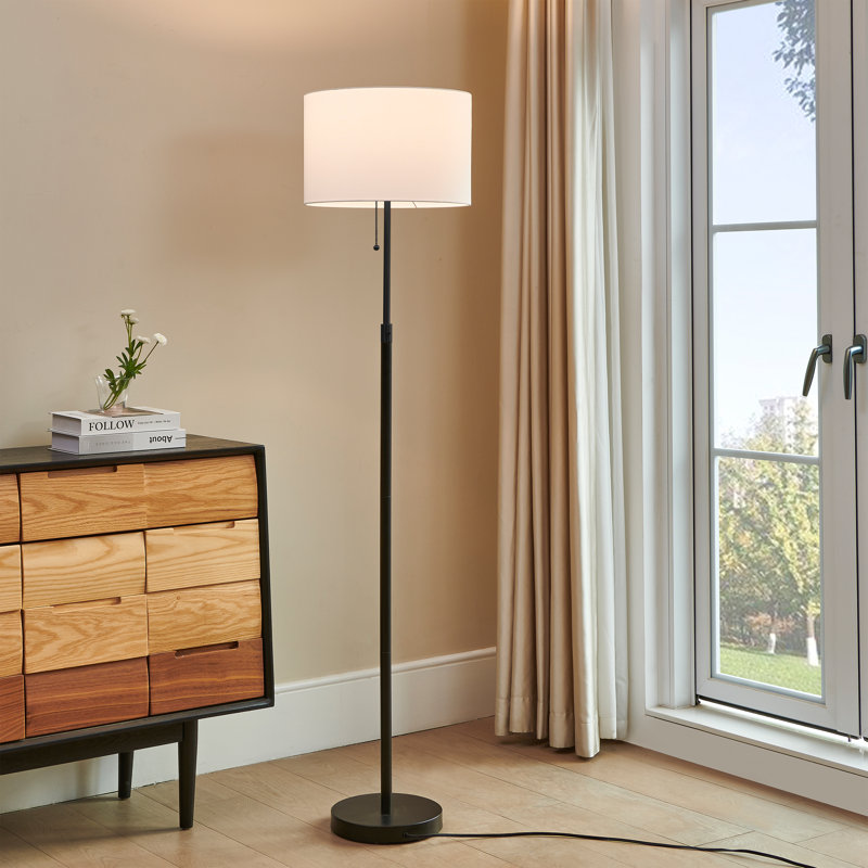 Lampe sur pied réglable 64,5 po, Noir