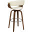 Tabouret de bar pivotant de style Mid-Century avec composants en noyer et métal