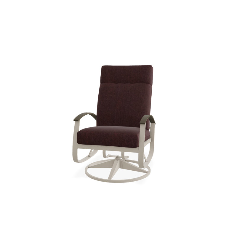 Belle Isle Outdoor Rocker Chair, Canvas Sapphire Blue Sunbrella, Beachwood P40, Textured Black