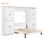 Lit escamotable double avec rangement, en bois MDF, blanc moderne pour petites chambres