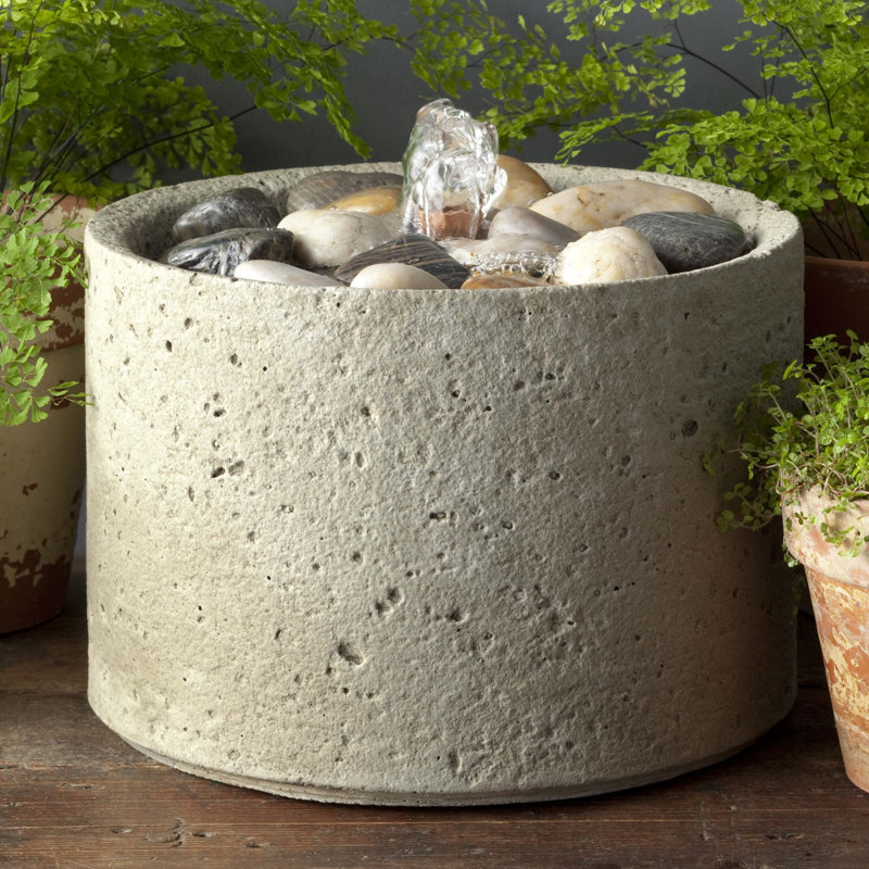 Nashville Outdoor Weather Resistant Birdbath Fountain, Natural