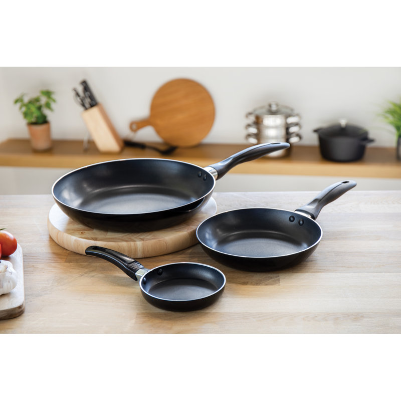 3-Piece Non-Stick Frying Pan Set with Lids