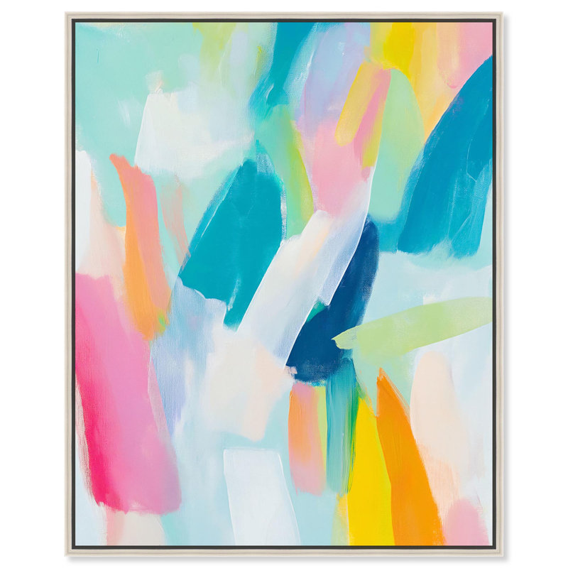 «Whirlwind of Color I Canvas Bright Abstracts» par Art Remedy, H 25 po x l 21 po, Encadrement argenté