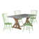Durga Rustic Pine Frame Concrete Veneer Top Dining Table And Windsor Chairs Set - Full Concrete Veneer Top Table And 4 Chairs