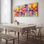 Ensemble de 3 toiles abstraites florales aux couleurs vives-496928013