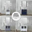 Meuble-lavabo double avec armoire latérale, comptoir en céramique blanche et miroir-911212524