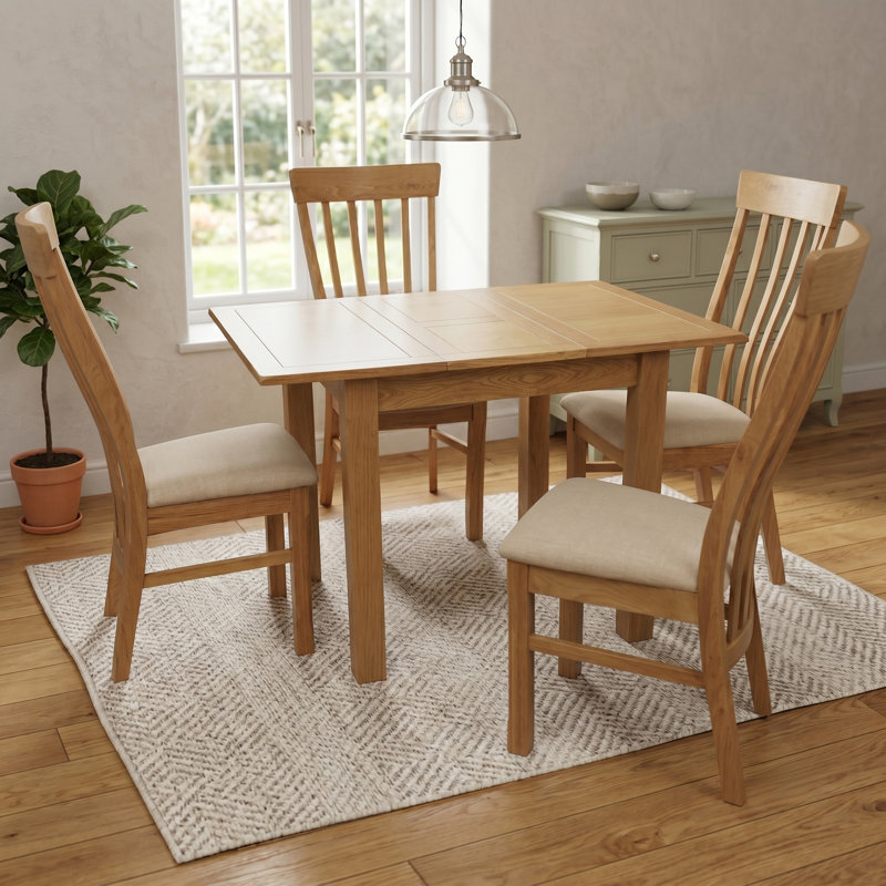 Racquel Dining Table, Oak, 76cm H x 112cm W x 80cm D