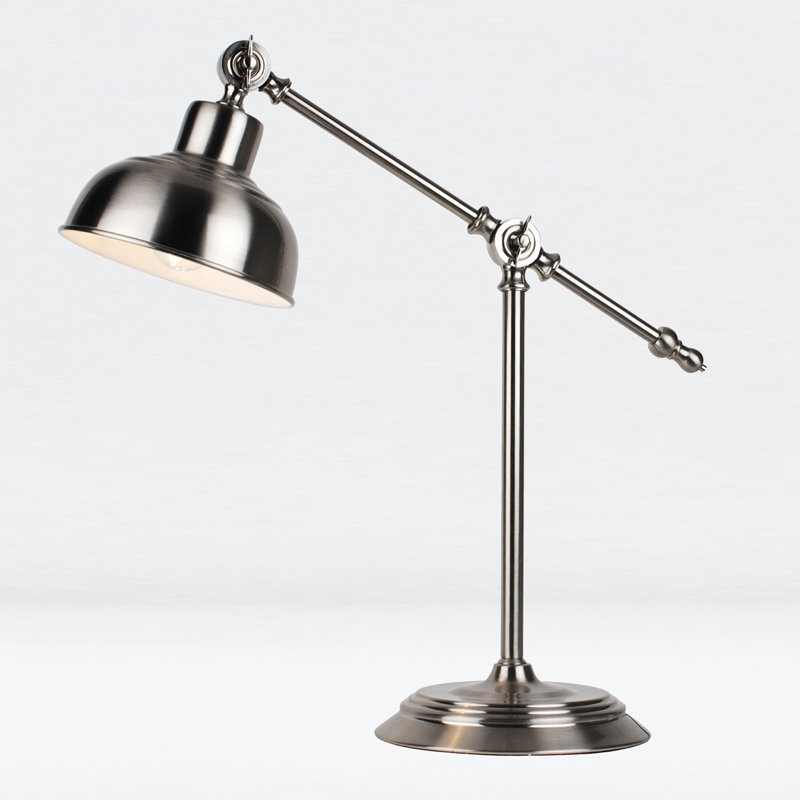 Coleto Adjustable Metal Desk Lamp, Satin Nickel