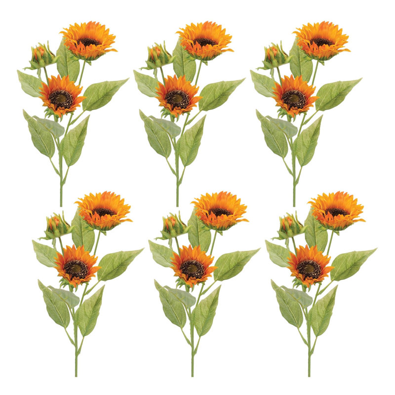 Ensemble de douze jets de couronne de tournesol jaune et vert