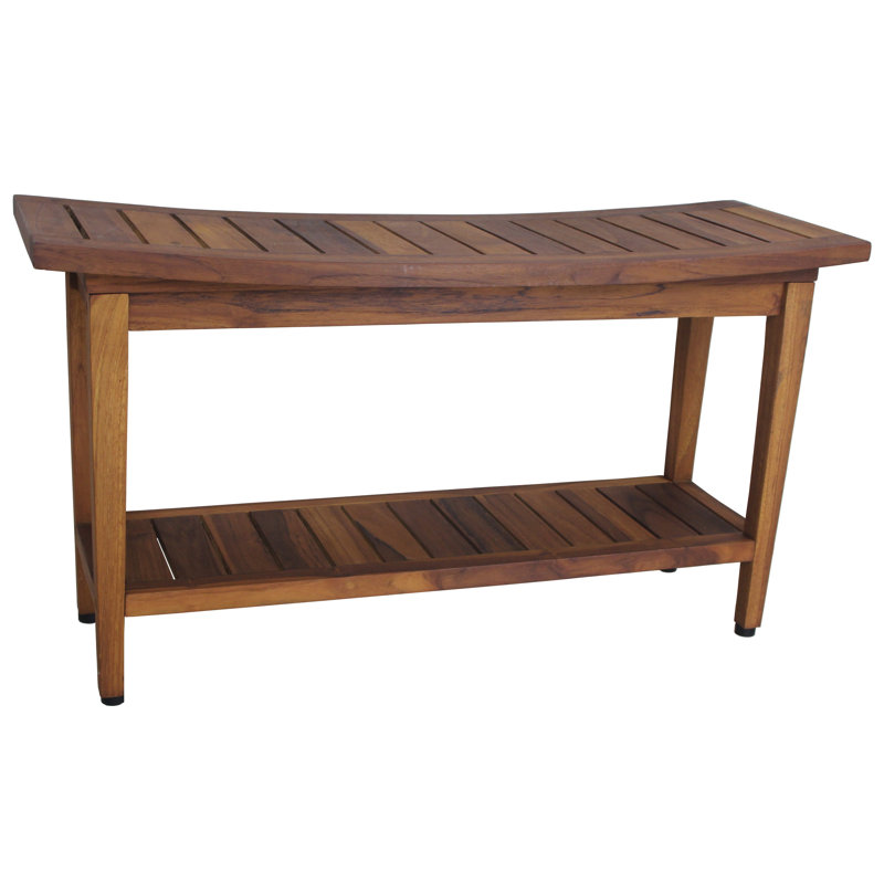 Maluku Manufactured Wood Shower Bench, 18" H x 36" W x 14" D
