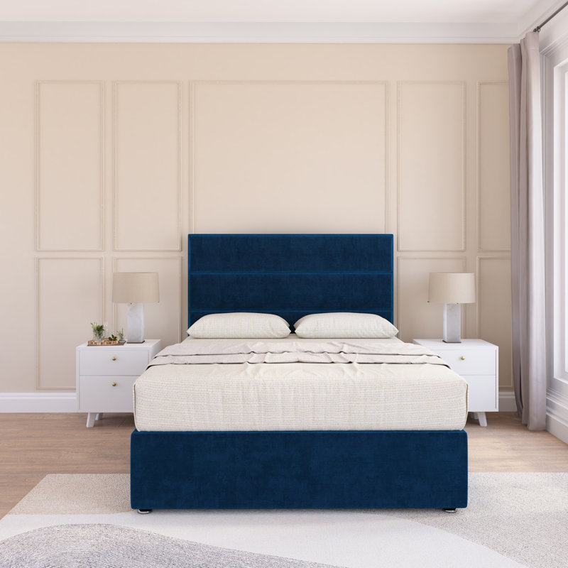 Upholstered Bed, Small Single (2'6), Navy