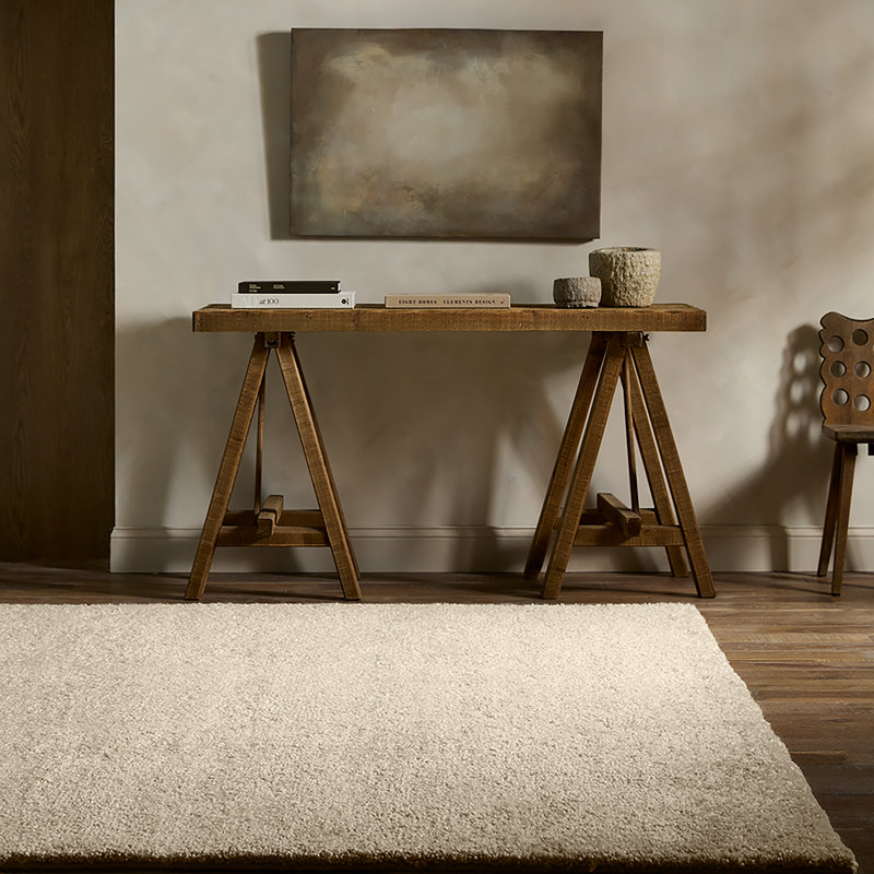  Tapis brun clair noué à la main Lynl AUL02 (9 pi x 12 pi), Rectangle 9 pi x 12 pi