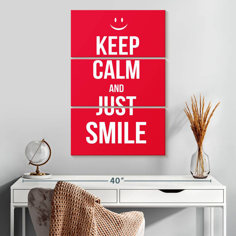 Tergel Keep Calm And Just Smile, H 32 po x l 20 po