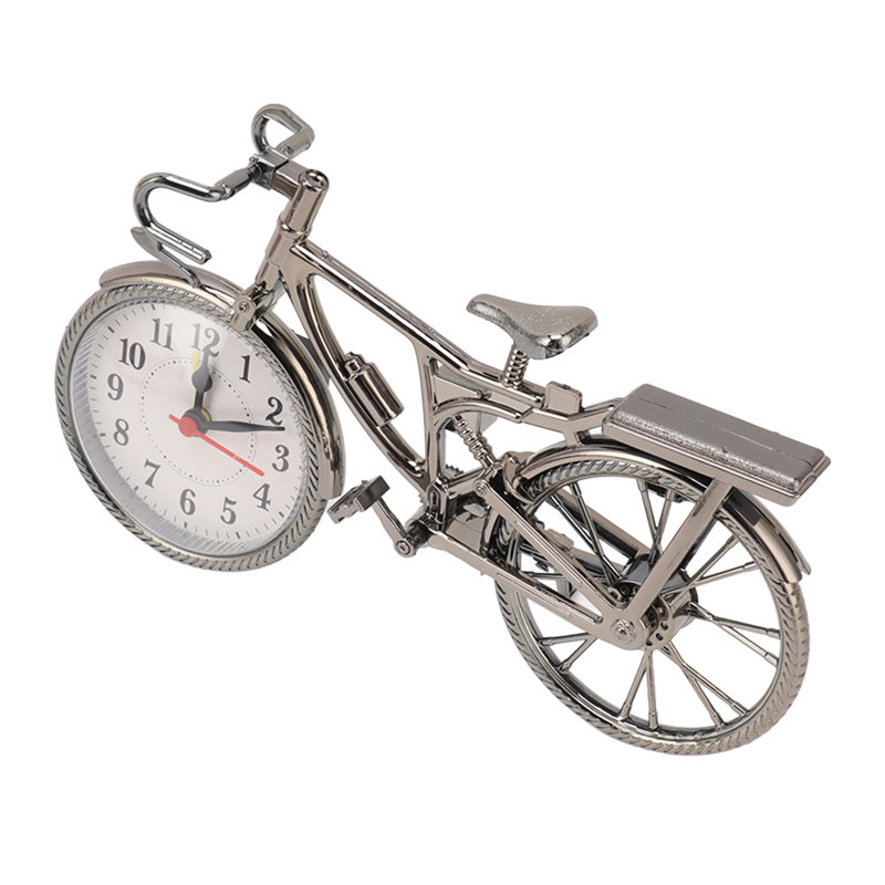 Horloge de vélo réaliste, ornement décoratif vintage, alarme de table compacte pour la maison, le dortoir ou le bureau.