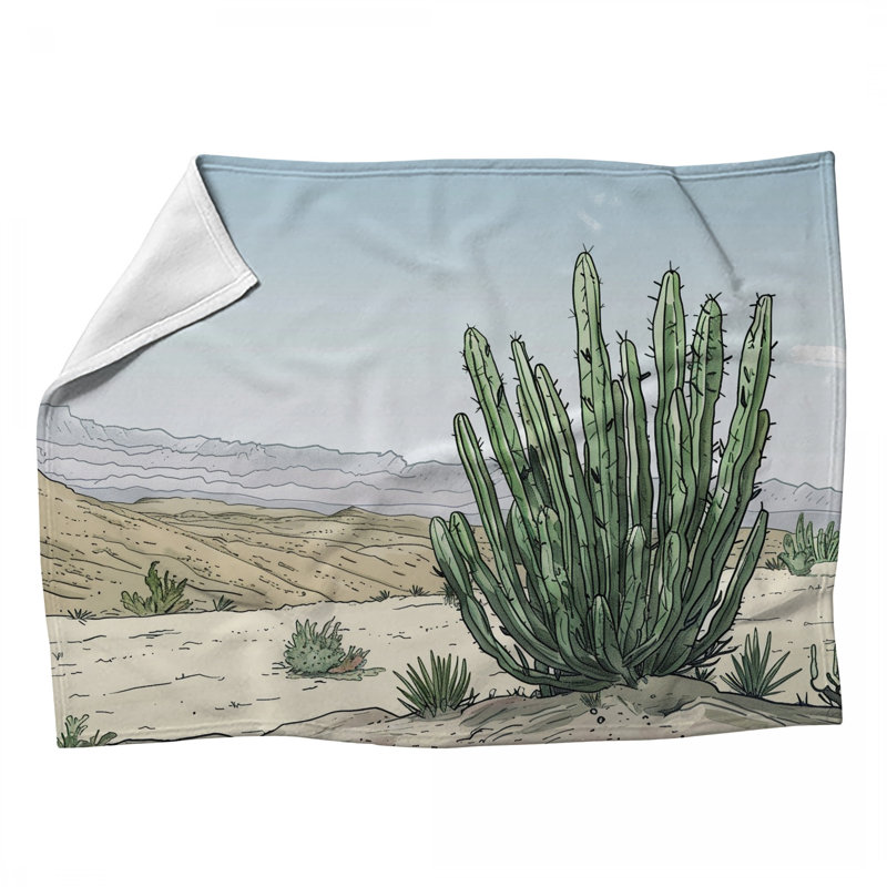 Jeté polaire Cactus - Jetés nature pour canapés ou lits, 60 po x 80 po