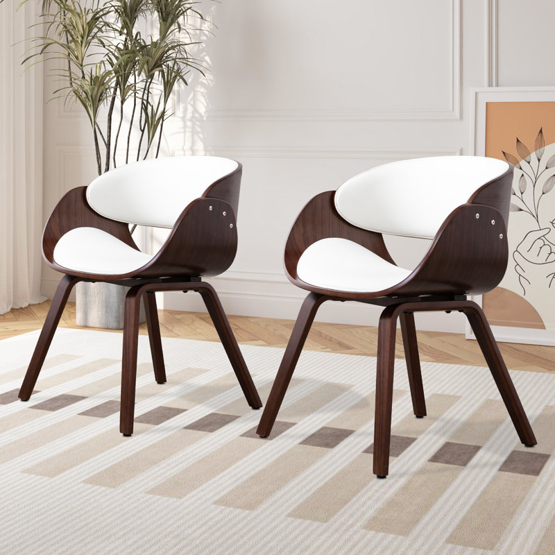 Chaise d'appoint Caydince, Simili cuir blanc