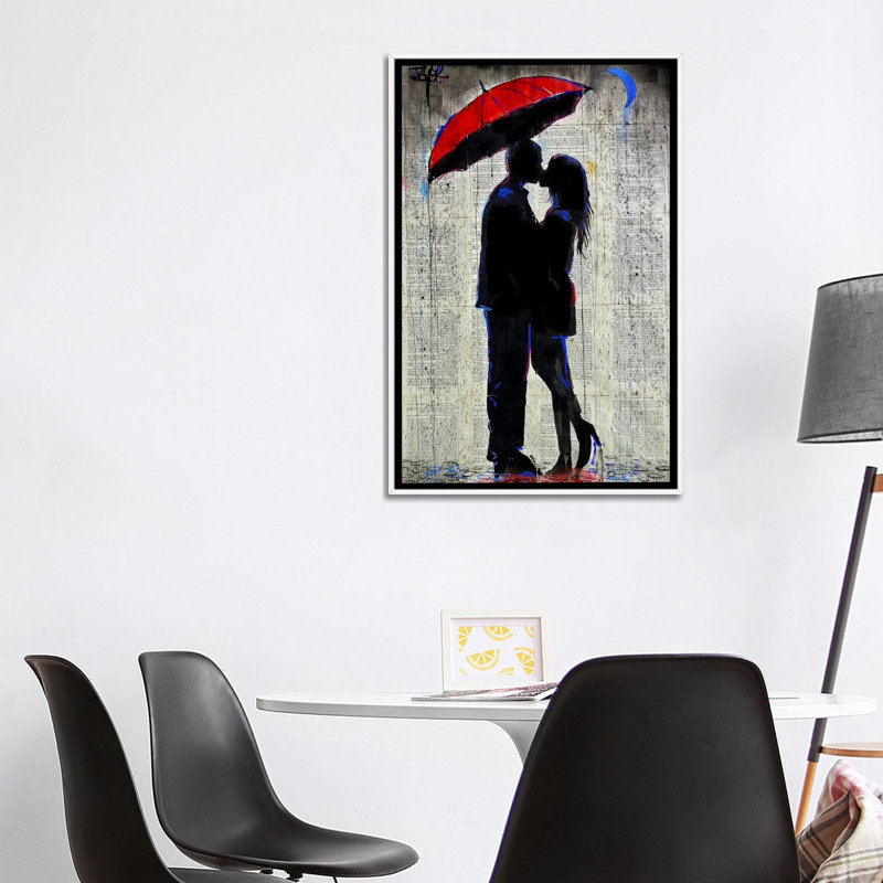 «Moon in Indigo» par Loui Jover - impression d'art graphique, H 40 po x l 26 po x P 1,5 po, Toile blanche encadrée