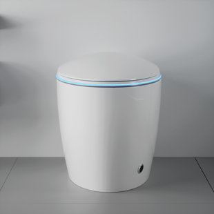 Toilette intelligente de luxe avec siège de bidet intégré, conception moderne, chasse d'eau automatique, siège chauffant ajusté, séchoir à air chaud instantané, veilleuse, bouton facile à utiliser