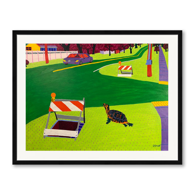 Look Both Ways Print by Sue Graef, Black Framed Paper, 24" H x 30" W