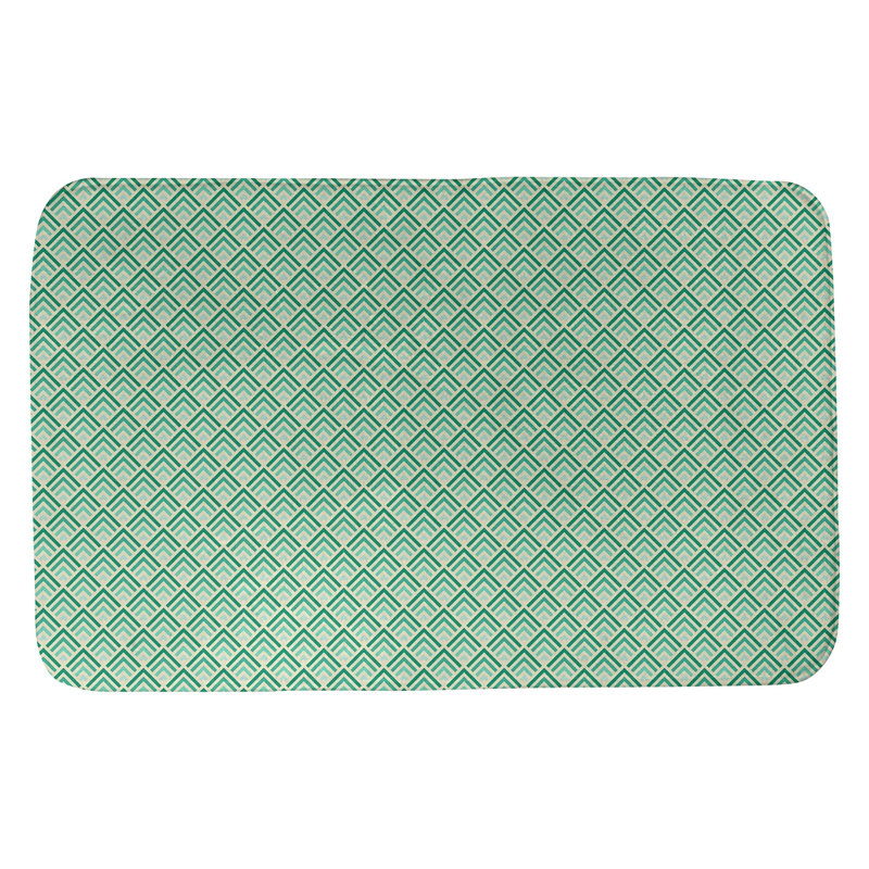 Tapis pour salle de bain dégradé Avicia, l 17 po x L 24 po, Jaune / vert