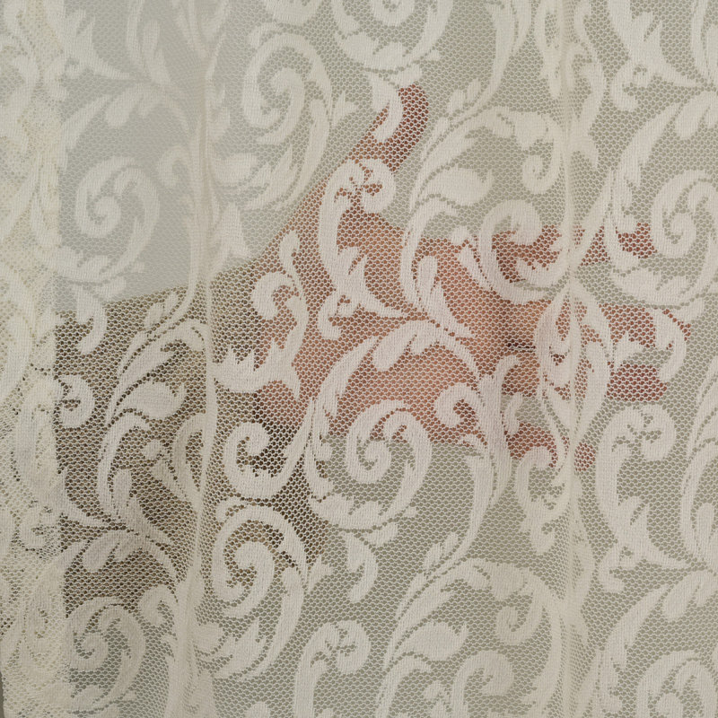 Cream Lace Classic Sheers Curtain Panels,Sheer Window Curtain,Shabby Chic, 52" W x 144" L, Cream