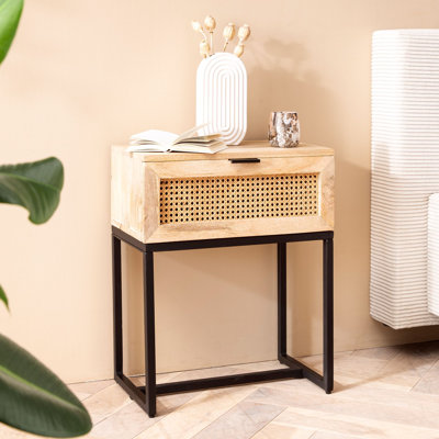 Alidiya 50cm W Metal Bedside Table
