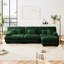 Canapé modulaire luxueux de luxe, canapé en nuage surdimensionné en forme de L pour le salon, canapé à siège profond avec repose-pieds convertible, vert chenille-130076319