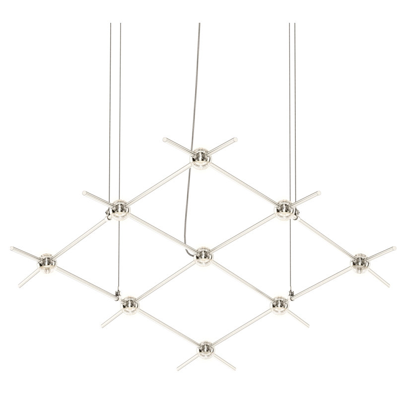 Lustre unique à 9 lumières DEL Constellation®, Transparent à facettes, 2700 K