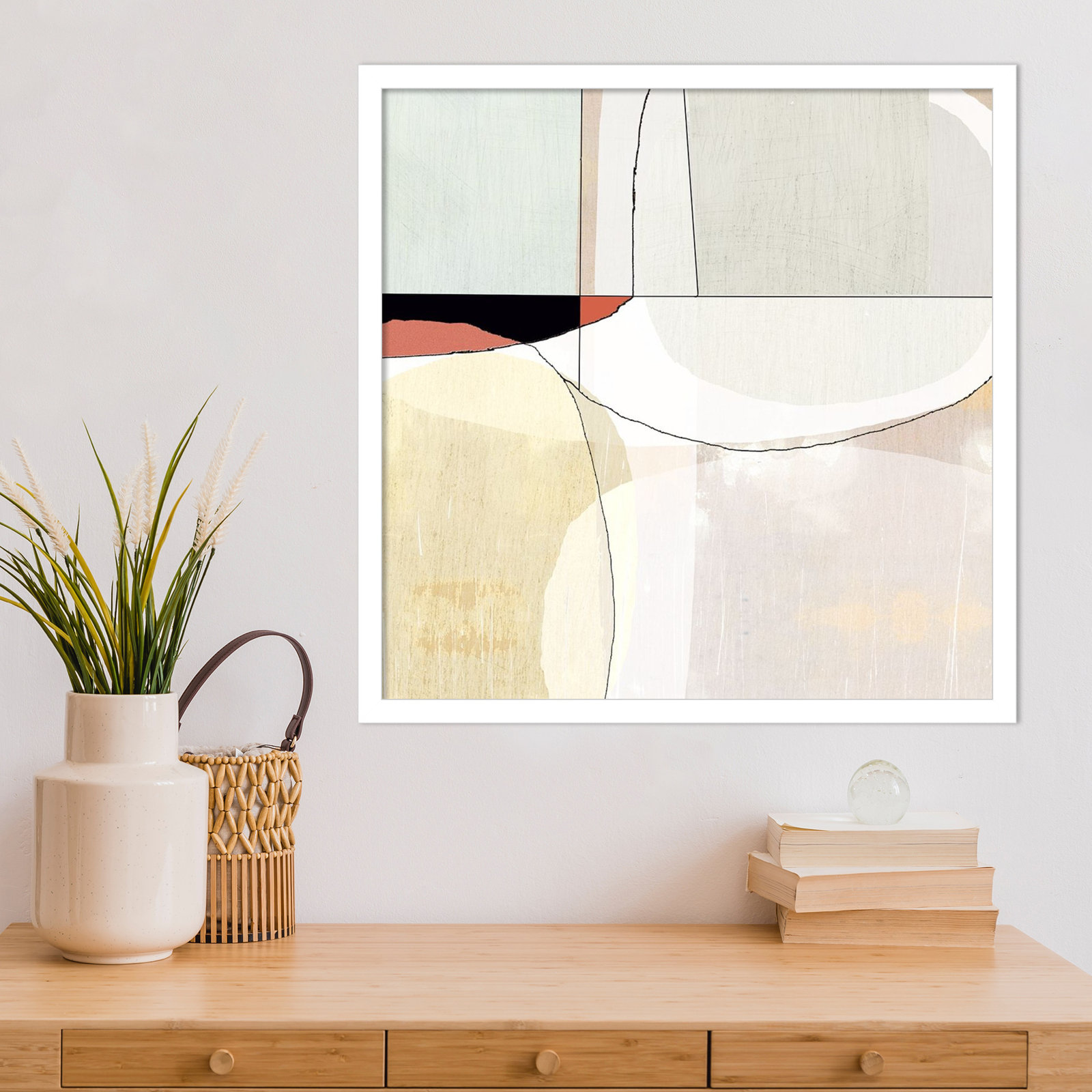 Flagler "Beholder III" Print by Sisa Jasper, 21" H x 21" W, White