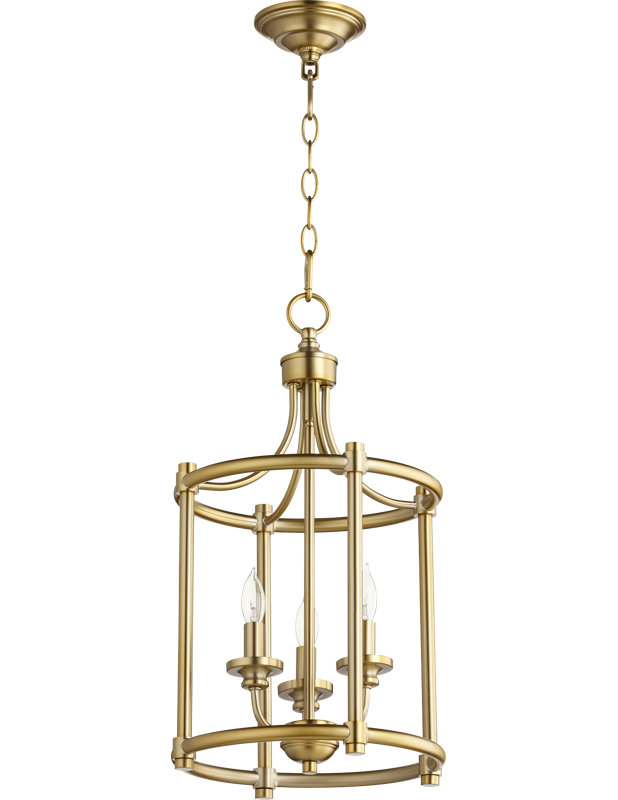 Herman 3 - Light Silver Lantern Pendant, Aged Brass