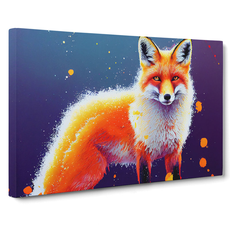 Painted Fox Vol.3 Abstract - Wrapped Canvas, 40cm H x 60cm W x 3cm D