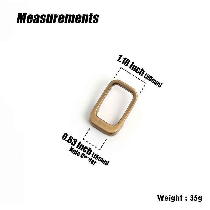 Oversized 1 1/6" Length Rectangle Knob Multipack, Champagne Bronze