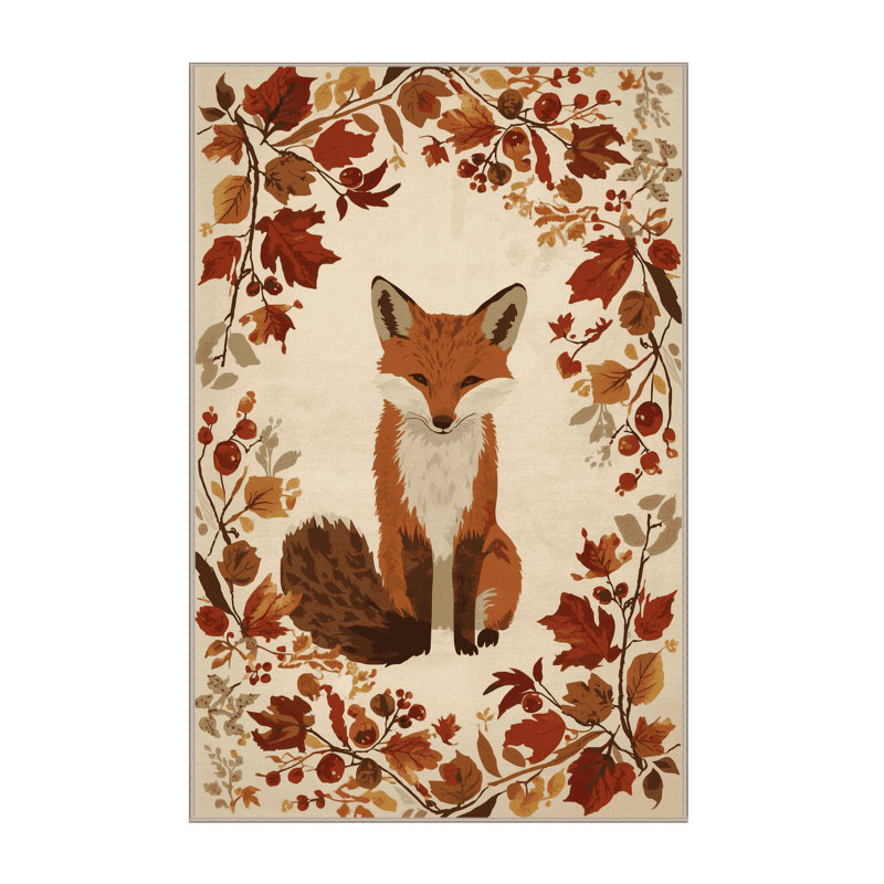 Tapis abstrait moderne et contemporain lavable à la machine Karlov Thanksgiving - beige, 6 X 9