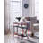 Damila Glass Top Rectangular End Table with Steel Base and Dual Shelves
