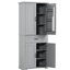 Armoire de rangement pour salle de bain avec portes, tiroir et tablette réglable - Gris pour la salle de bain: organisez votre salle de bain efficacement-1447260681