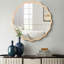 Miroir ondulé en bois massif - Miroir de meuble-lavabo en bois naturel 31 po x 31 po, décoration murale moderne-2070275785-2070275797-2070275796