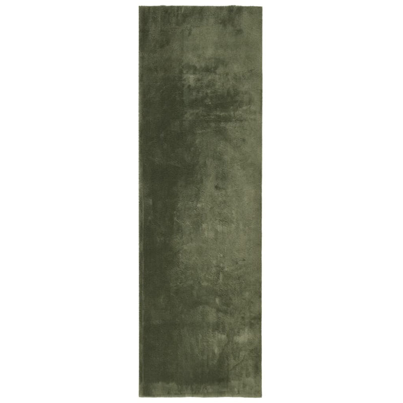 Rug "HUARTE" Short Pile Soft and Washable Forest Green, Runner 80 x 250cm