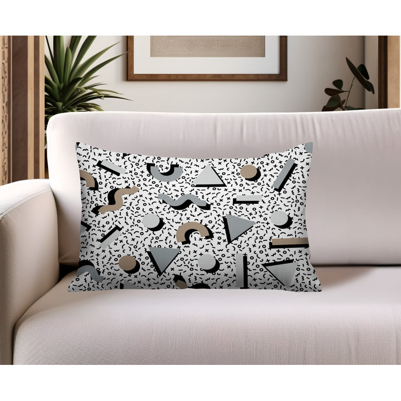 Coussin lombaire réversible intérieur / extérieur Moxo, Rectangle H 14 po x l 20 po, Gris