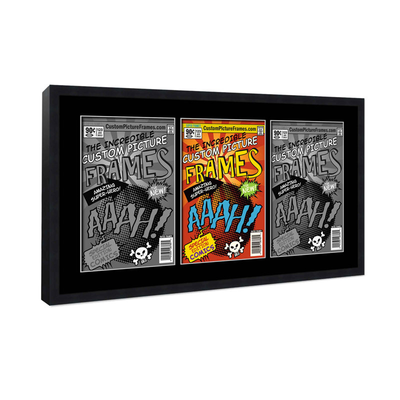 Wood Picture Frame with Mat, 7.25" x 10.5", Black/Black