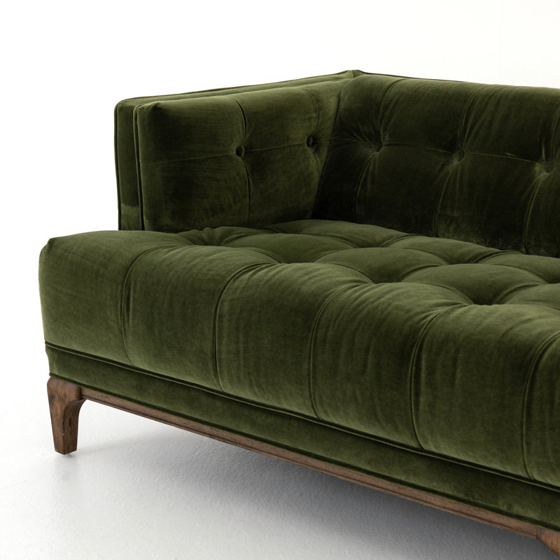 Dylan Sofa, Sapphire Olive Velvet, Aspen Gray