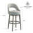 Swivel Bar Height Bar Stools, Comfortable Velvet Upholstered Chairs with Rubberwood Frame and Legs, 360° Swivel, Modern Design for Kitchen or Home Bar, Grey, set of 2