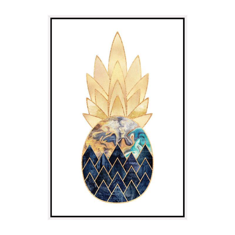 « précieux ananas i » par elisabeth fredriksson-print, H 60 po x l 40po x P 1,5 po, Toile blanche encadrée