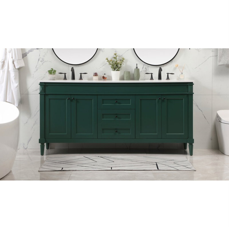 Ensemble de meuble-lavabo double 72 po Readington, Vert